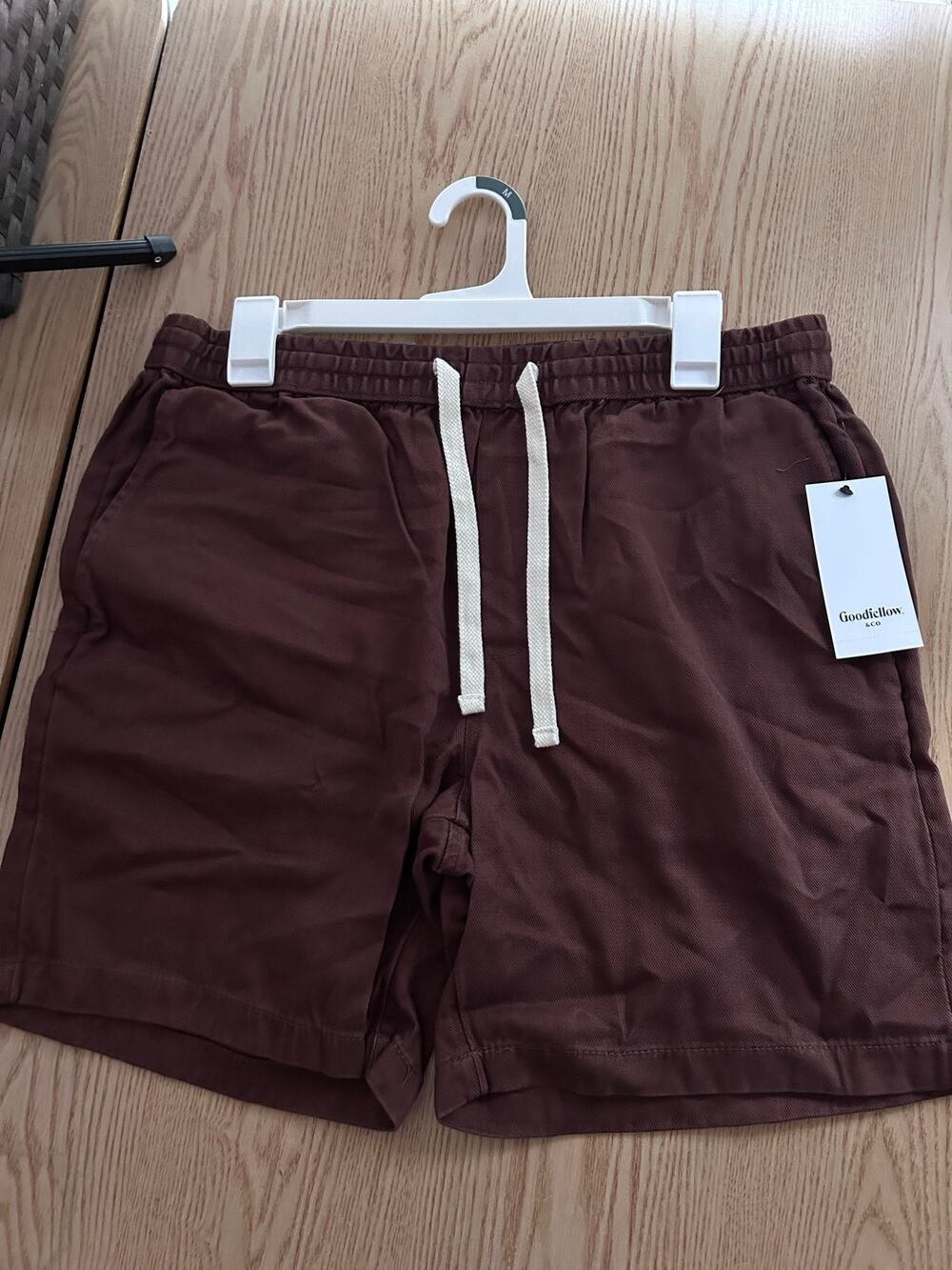 New Mens Goodfellow & Co Vintage Look Pull-on Shorts Brown-Burg Inseam 7” Medium
